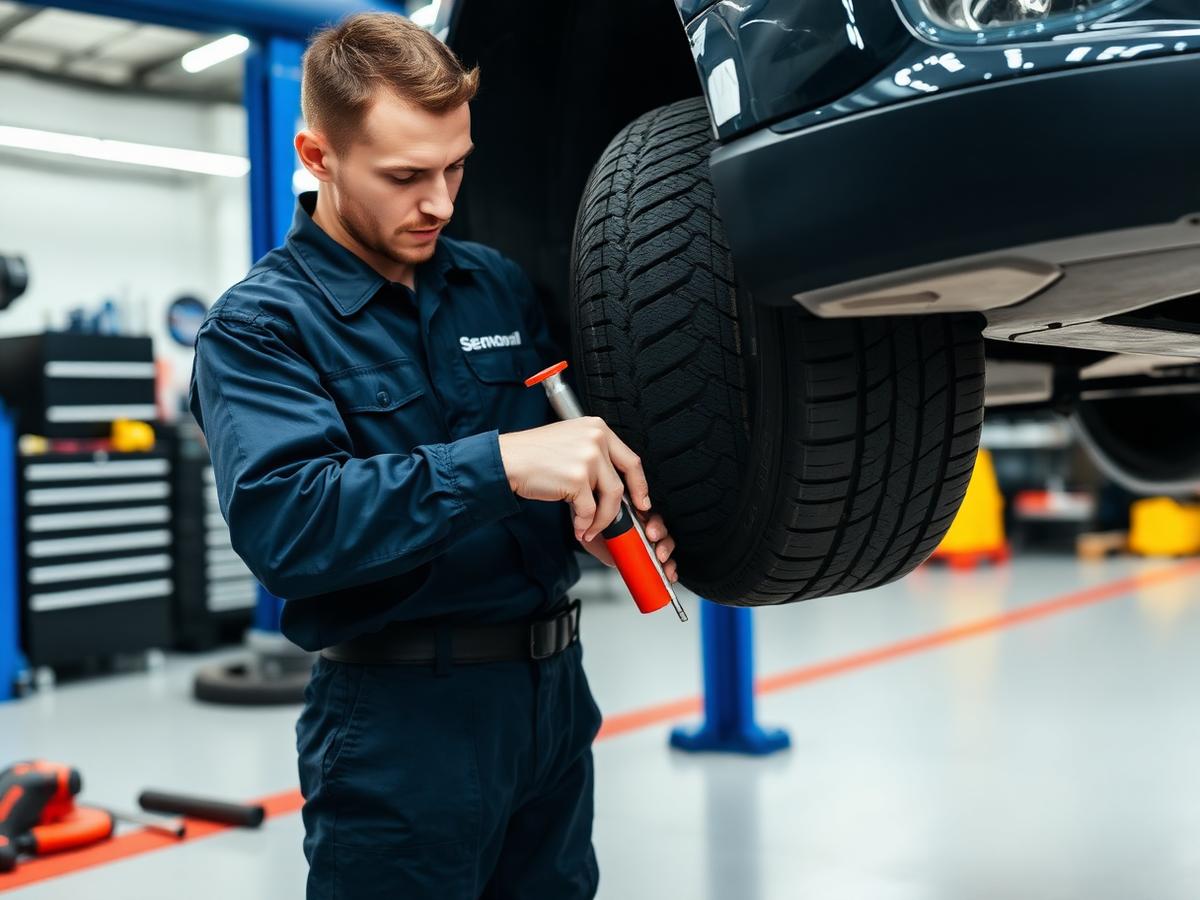 GripZone technician fitting a tyre